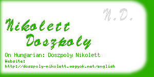 nikolett doszpoly business card